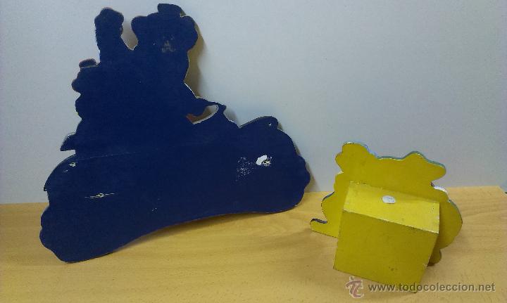 Segunda mano: PERCHA Y HUCHA EN MADERA PINTADA CON OSITOS - Foto 2