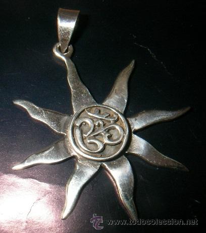 Segunda mano: colgante grande sol om en plata de ley macizo - 4,50cms - Foto 1