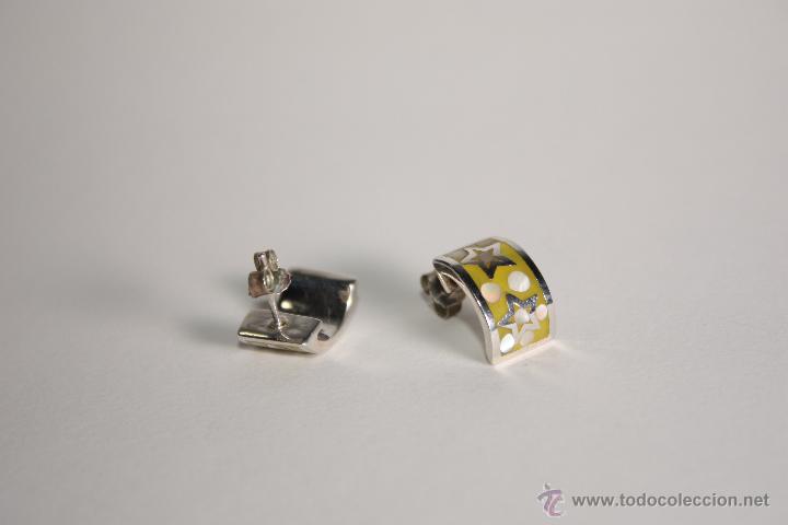 Segunda mano: Pendientes plata de ley con taracea de n&aacute;car - Foto 2