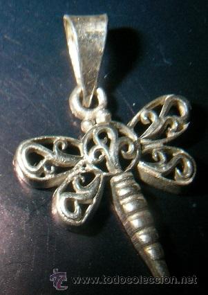 Segunda mano: colgante libelula en plata de ley macizo - 17x17mm - Foto 1