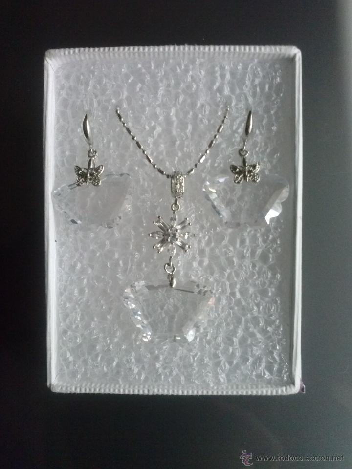 Segunda mano: Conjunto en metal con cristal swarovsky . A&ntilde;o 1995 - Foto 1