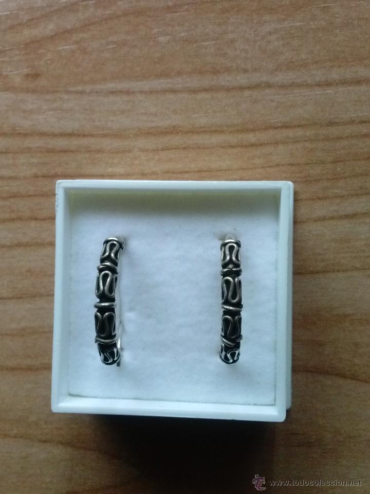 Segunda mano: Pendientes en plata labrada  925mmg pureza. A&ntilde;o 1993 - Foto 1