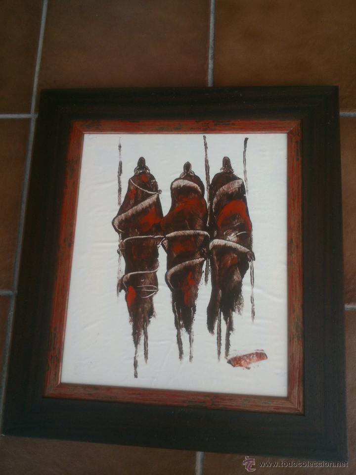 Segunda mano: CUADRO OLEO TRIBU AFRICANA - Foto 1