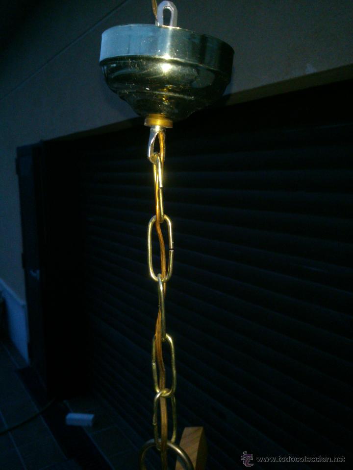 Segunda mano: LAMPARA DE TECHO CUATRO BRAZOS, EN MADERA Y CERAMICA. - Foto 5
