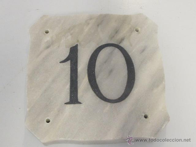 Segunda mano: Placa de m&aacute;rmol con n&ordm; 10, para n&uacute;mero de casa. - Foto 1