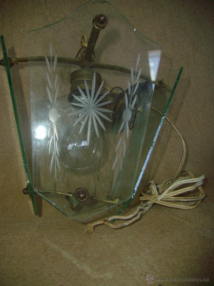 Segunda mano: Fina Lampara Bronce Cristal Tallado - Foto 2