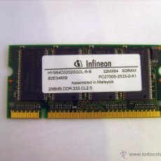 Seconda Mano: MEMORIA RAM SODIMM DDR1 256 MB - INFINEON HYS64D32020GDL-6-B