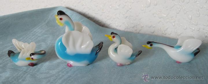 Segunda mano: 4 cisnes de cristal - Foto 1