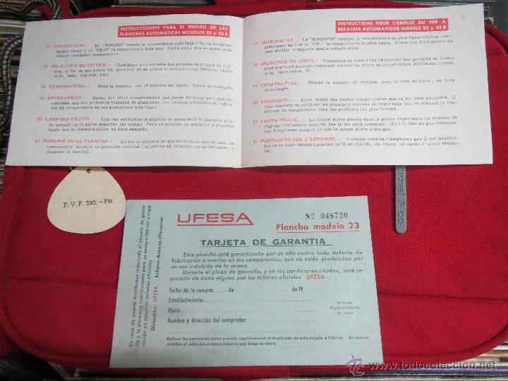 Segunda mano: PLANCHA UFESA MODELO 23 EN CAJA CON DOCUMENTACION. - Foto 4