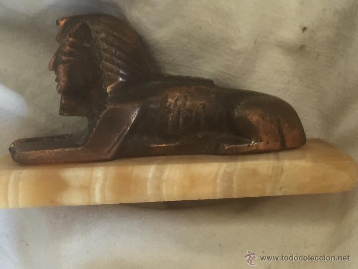 Segunda mano: FIGURA EGIPCIA SOBRE MARMOL DE BRONCE - Foto 5