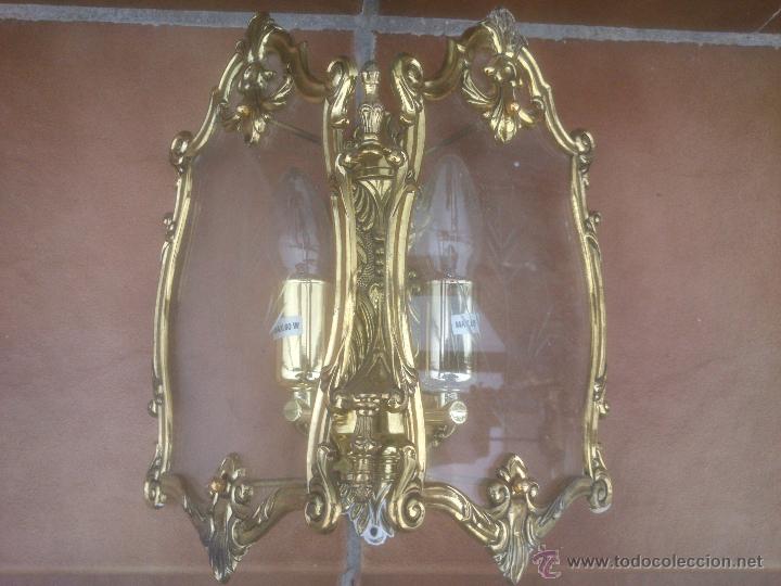 Segunda mano: APLIQUE DOBLE DE PARED,CRISTAL TALLADO - Foto 2