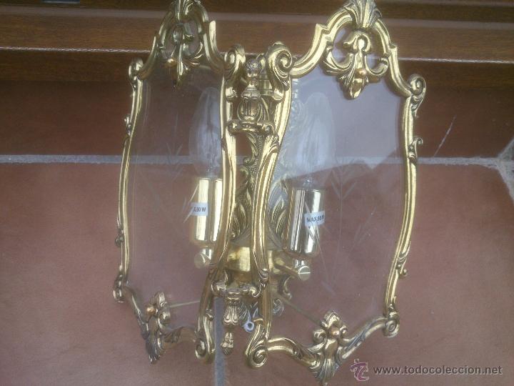 Segunda mano: APLIQUE DOBLE DE PARED,CRISTAL TALLADO - Foto 3