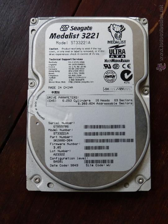 Segunda mano: DISCO DURO ANTIGUO SEAGATE MODELO ST 33221A - Foto 1