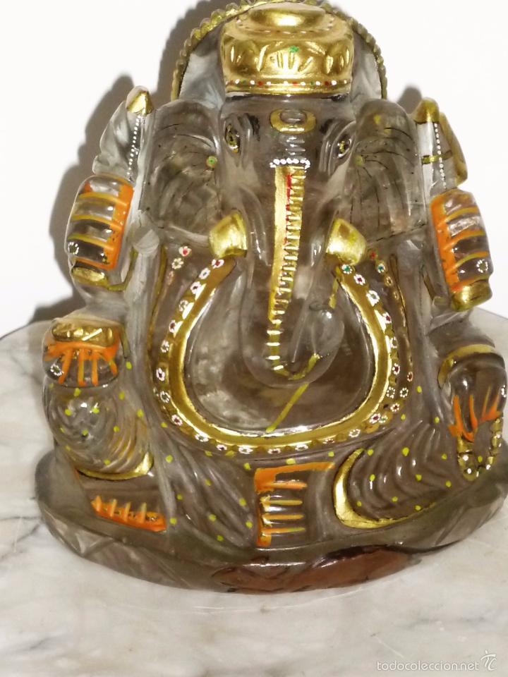 Segunda mano: Escultura de cristal de roca de Ganesha - Foto 1