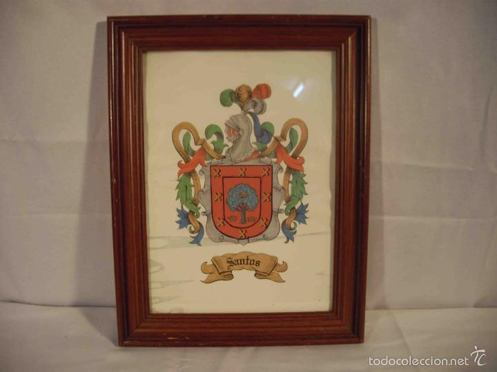 Segunda mano: CUADRO ESCUDO HERALDICO SANTOS - Foto 1