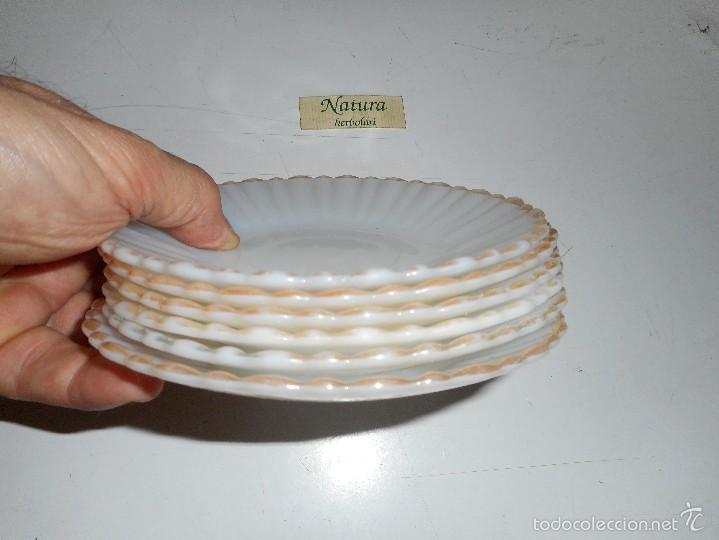 Segunda mano: 6 Platos de postre cristal opalino TERMOCRISA M&eacute;xico - Foto 2