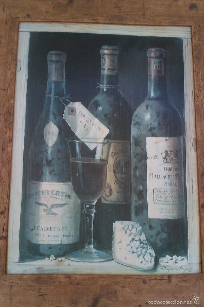 Segunda mano: cuadro retro vintage botellas vinos antiguas - Foto 1