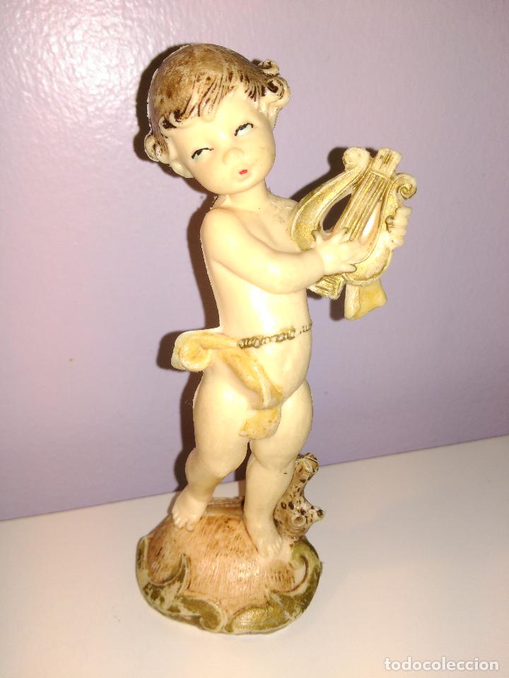 Segunda mano: FIGURA DE NI&Ntilde;O O QUERUBIN, TOCANDO UN ARPA. - Foto 1