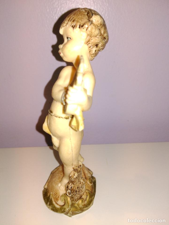 Segunda mano: FIGURA DE NI&Ntilde;O O QUERUBIN, TOCANDO UN ARPA. - Foto 2