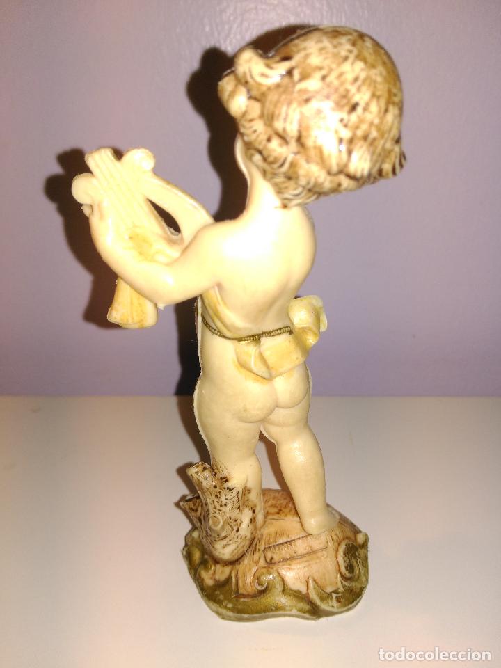 Segunda mano: FIGURA DE NI&Ntilde;O O QUERUBIN, TOCANDO UN ARPA. - Foto 3