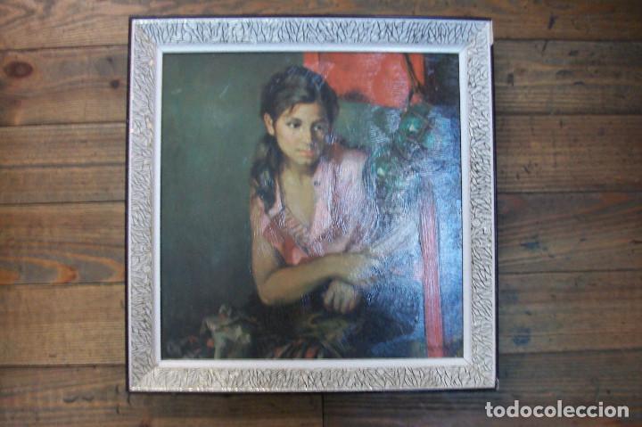 Segunda mano: ANTIGUO CUADRO DE MUJER - Foto 1