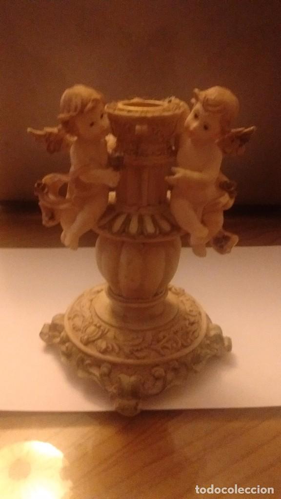 Segunda mano: CANDELABRO CON PAR DE ANGELES 17 CM - Foto 1