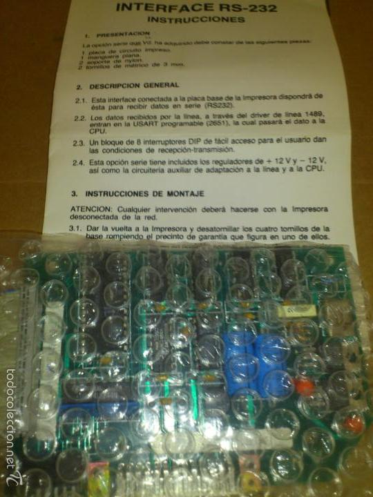 Segunda Mano: PLACA interface nueva SERIE RS-232 PARA pc impresora retro