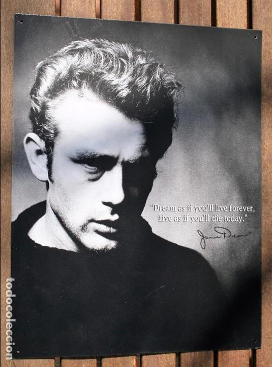 Segunda mano: Placa met&aacute;lica de James Dean 40,5x31,5cms NE - Foto 1