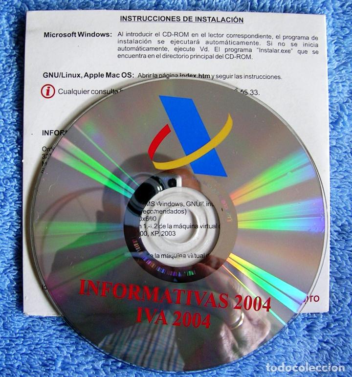Segunda mano: CD - INFORMATIVAS 2004 IVA 2004 - PROGRAMAS DE AYUDA PARA VARIOS MODELOS - AGENCIA TRIBUTARIA - Foto 2