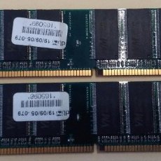 Segunda Mano: 2 MODULOS DE MEMORIA RAM - DIMM - 512MB CADA UNO- 400MHZ - PARA ORDENADORES ANTIGUOS