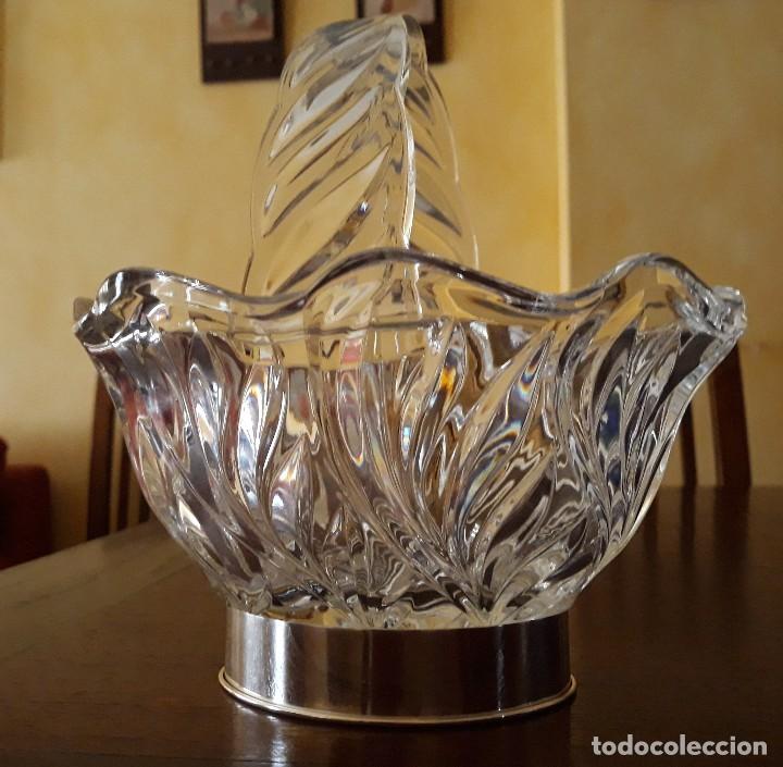 Segunda mano: CESTA DE PLATA Y CRISTAL - Foto 1