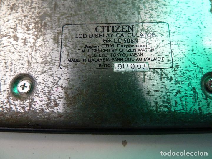Segunda mano: CALCULADORA CITIZEN LC-508N - Foto 3