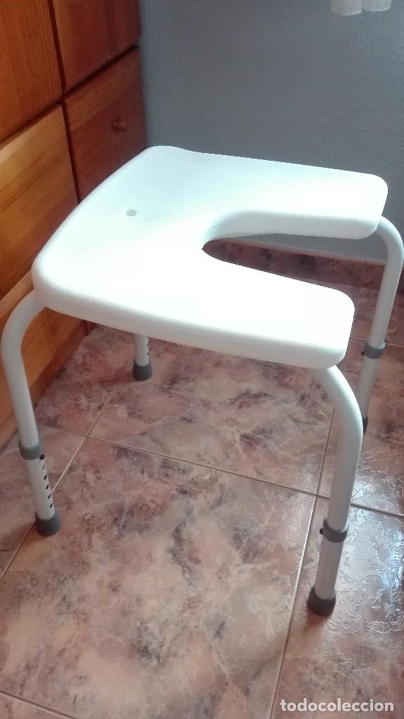 Segunda mano: Banqueta ducha de aluminio,plegable y regulable - Foto 2