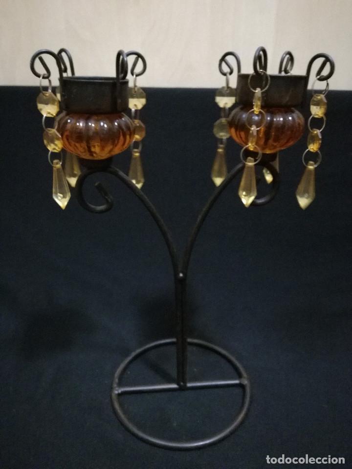 Segunda mano: PORTAVELAS CANDELABRO DE HIERRO - Foto 1