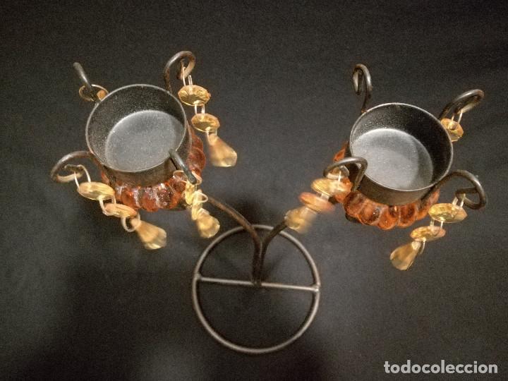 Segunda mano: PORTAVELAS CANDELABRO DE HIERRO - Foto 3