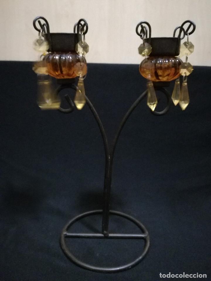 Segunda mano: PORTAVELAS CANDELABRO DE HIERRO - Foto 4