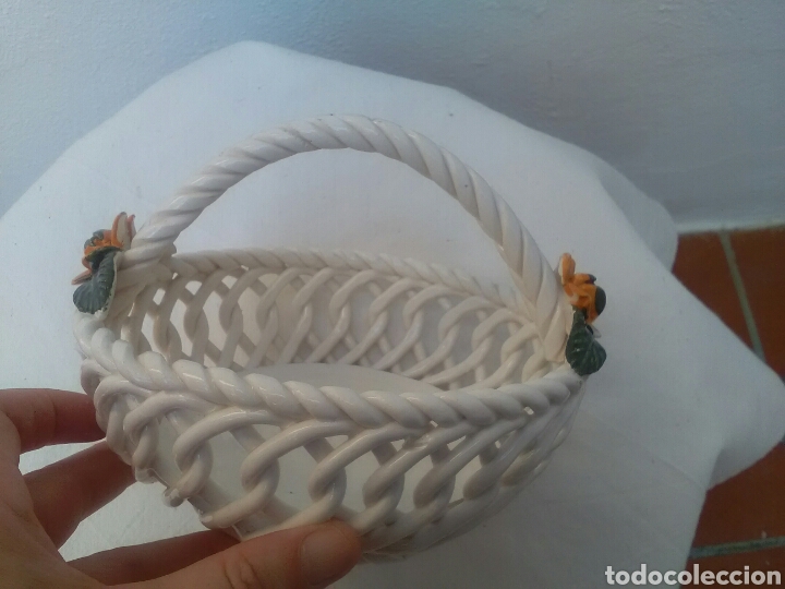 Segunda mano: Cesta de cer&aacute;mica blanca - Foto 3