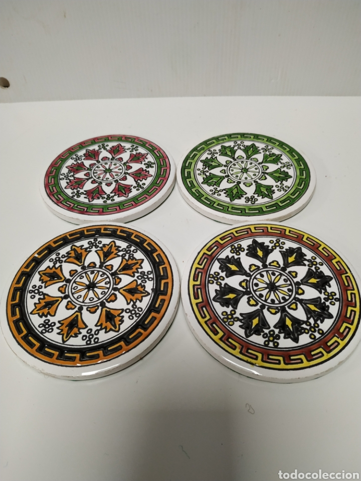 Segunda mano: 4 posavasos de cer&aacute;mica vintage - Foto 1