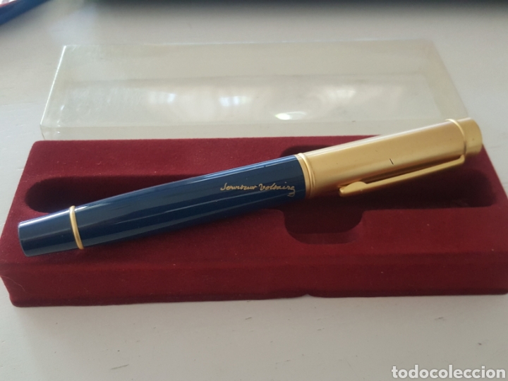 Segunda mano: Pluma estilogr&aacute;fica sin estrenar azul y dorado - Foto 1