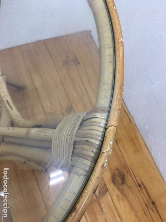 Segunda mano: MESA DE TERRAZA, DE CA&Ntilde;A Y MEDULA VEGETAL CON CRISTAL DE 66,50 CMS. - Foto 7