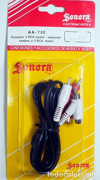 Segunda mano: Conexi&oacute;n 2 RCA Macho + adaptador hembra a 2 RCA macho. Nuevo - Foto 1