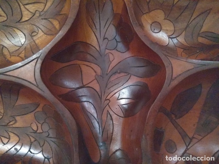 Segunda mano: BANDEJA DE MADERA LABRADA ARTESANAL TEKA - Foto 3
