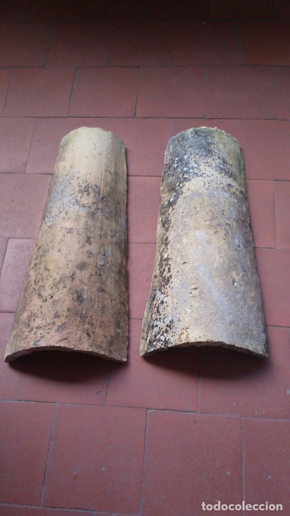 Segunda mano: 7 TEJAS ANTIGUAS DE BARRO COCIDO - Foto 3