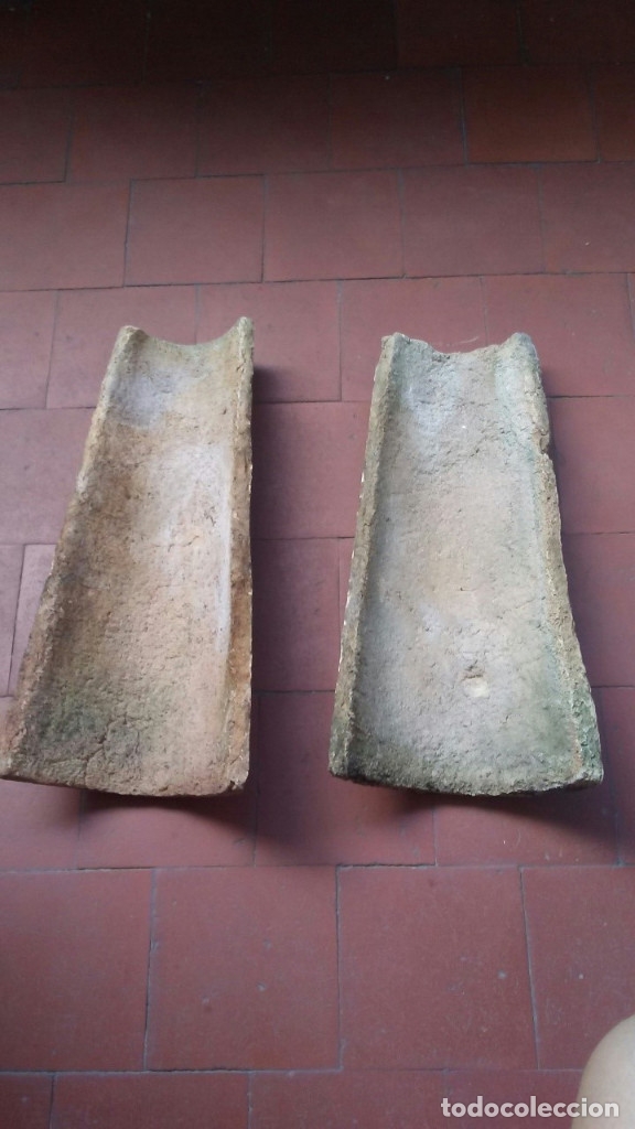 Segunda mano: 7 TEJAS ANTIGUAS DE BARRO COCIDO - Foto 5