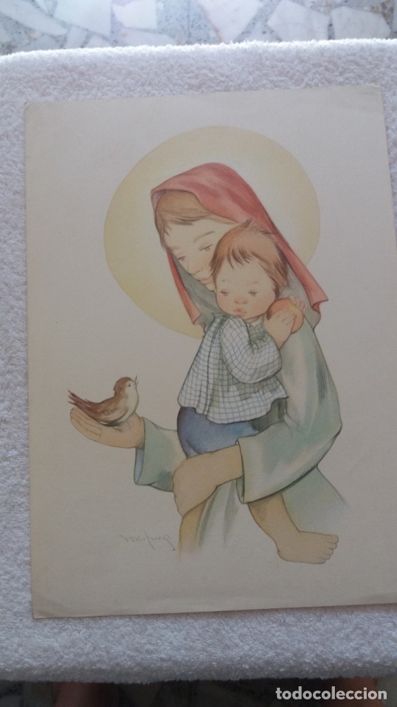 Segunda mano: Lamina Religiosa .Virgen - Foto 1