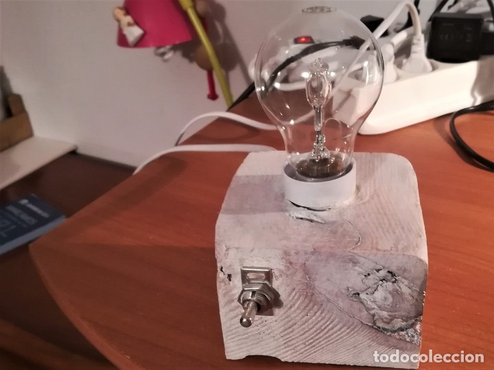 Segunda mano: Lampara de noche con madera reciclada - Foto 3