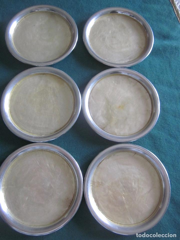 Segunda mano: 6 POSAVASOS DE METAL Y N&Aacute;CAR - Foto 1