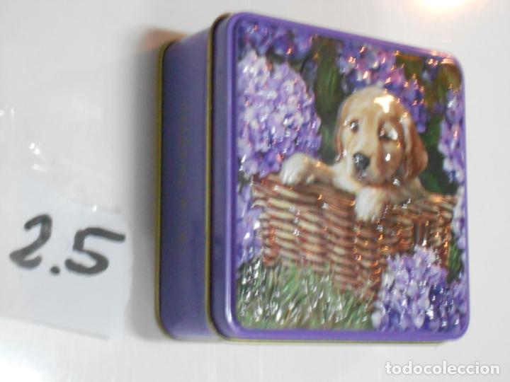 Segunda mano: CAJA DE LATA DE GALLETAS CON PERRITO EN CESTA - Foto 1