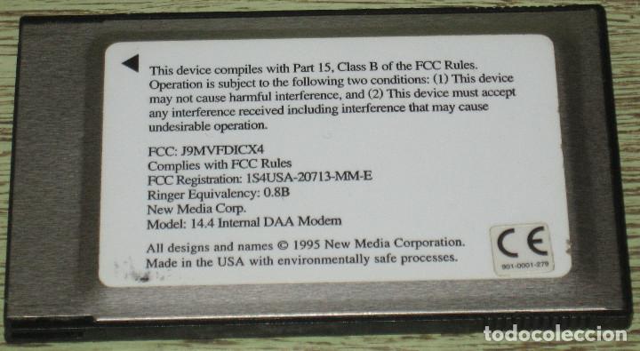 Segunda mano: NEW MEDIA 14.4 NETSURFER PCMCIA DATA/FAX-MODEM PCCARD - Foto 3