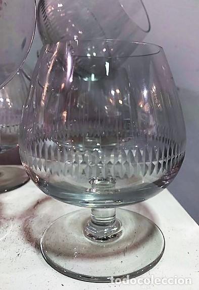 Segunda mano: 6 copas de brandy de cristal tallado - Foto 3